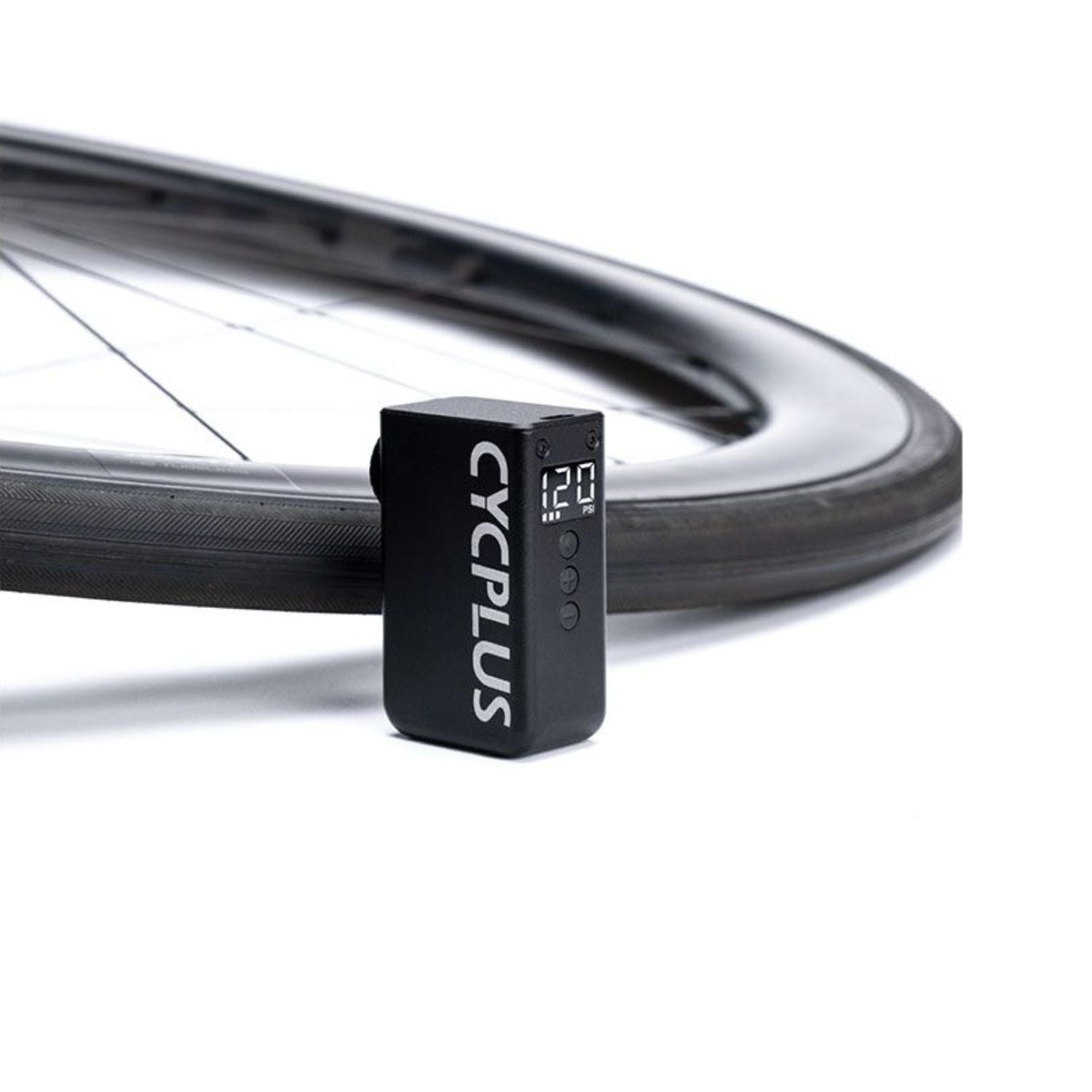 Cycplus AS2 Pro pumppu pyörän vieressä