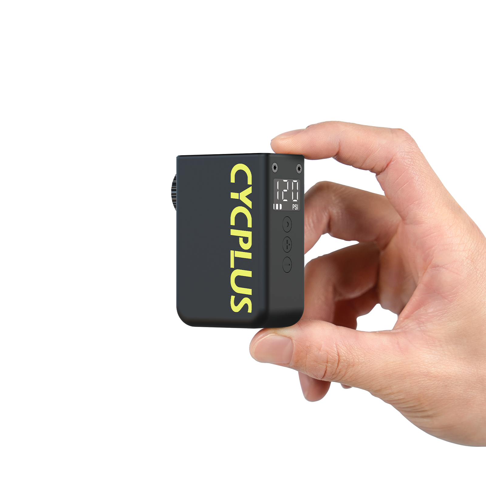 Cycplus AS2 Ultra sähköpumppu kädessä