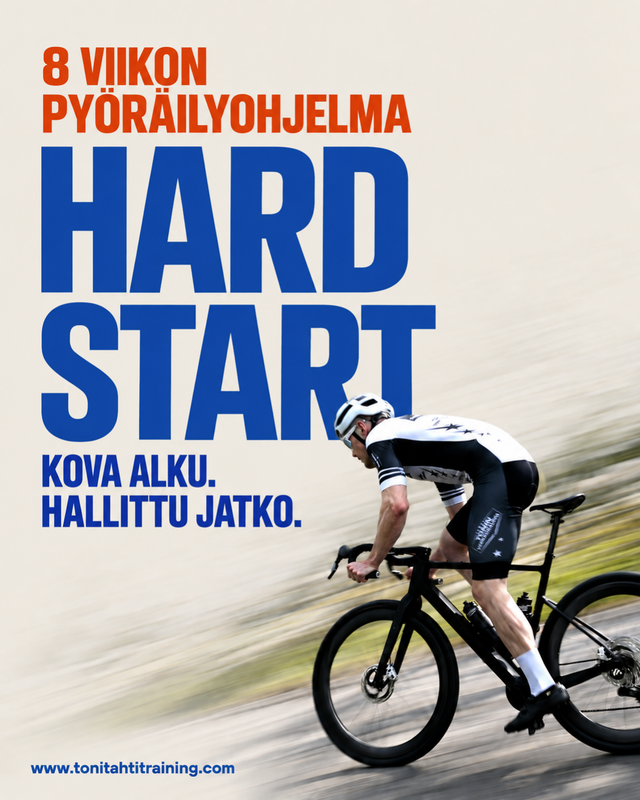 Hard Start - 8-Wochen-Radtrainingsplan. Hart starten. Kontrolliert weiter. Ein Radfahrer auf einem Gravelbike.