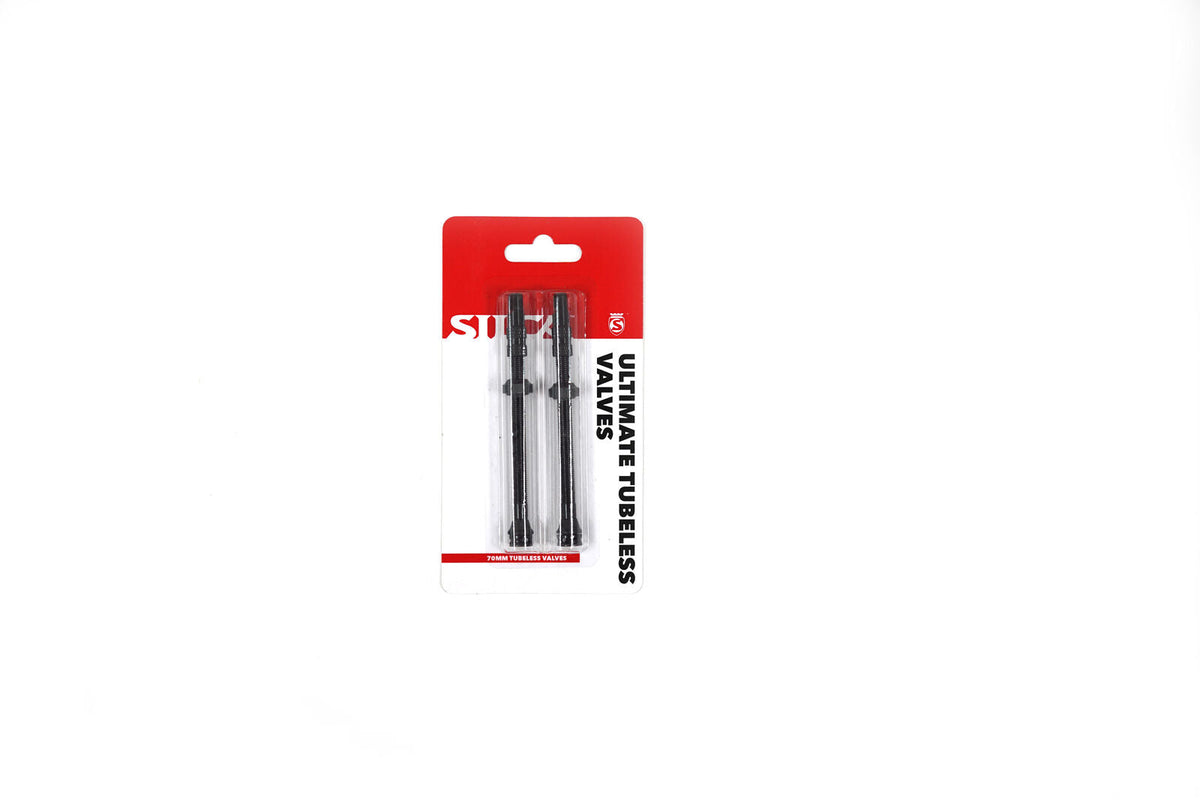 SILCA Ultimate Tubeless-Ventilpaar, 70 mm, in der Verkaufsverpackung.